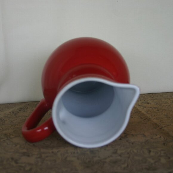 Emile Henry VTG Cherry Red 8" Pitcher made in France B-206 - Picture 4 of 8